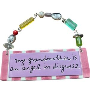 Ceramic Wall Plaque Department 56  My Grandmother is an Angel in Disguise.